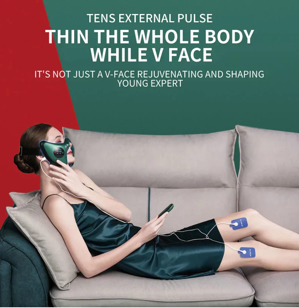 TEMS Microcurrent Face-Lifting Device - Stimulates Collagen, Reduces Fine Lines, Enhances Skin Vitality, 12 Gears, 5 Modes