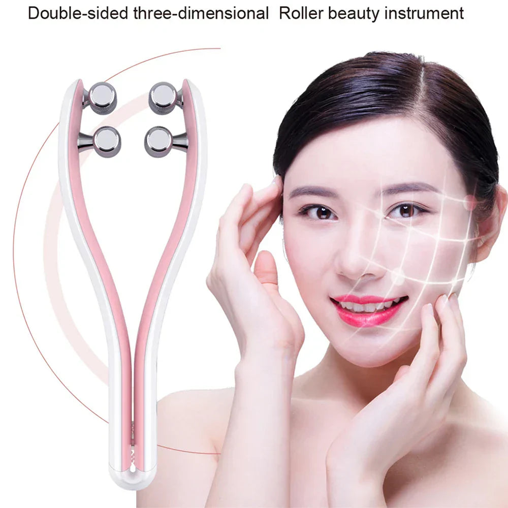 2-in-1 Face Lifting Roller Massager with 3 Modes, EMS Microcurrent, and Adjustable Speed for Skin Care and Lifting