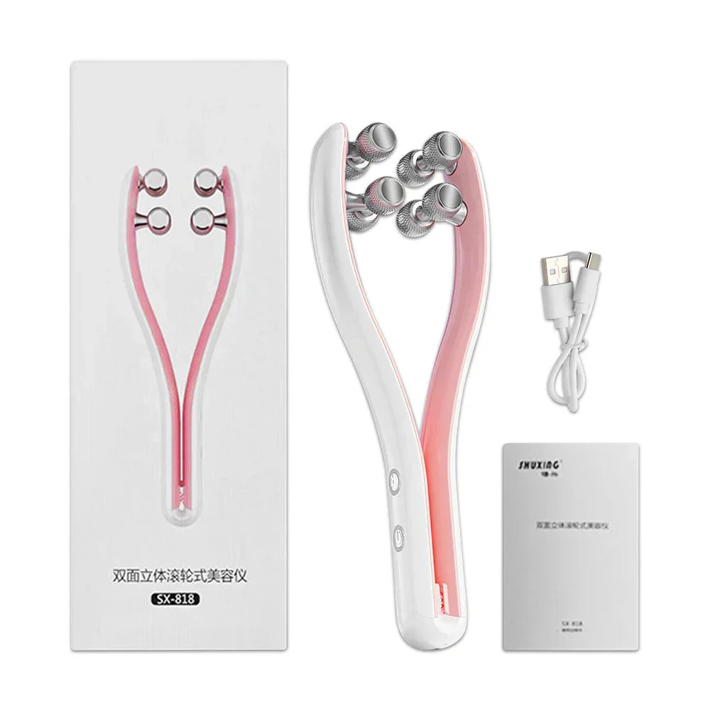 2-in-1 Face Lifting Machine - USB Rechargeable 3D Roller Massager for Youthful Skin, Adjustable Speed, Ergonomic Design
