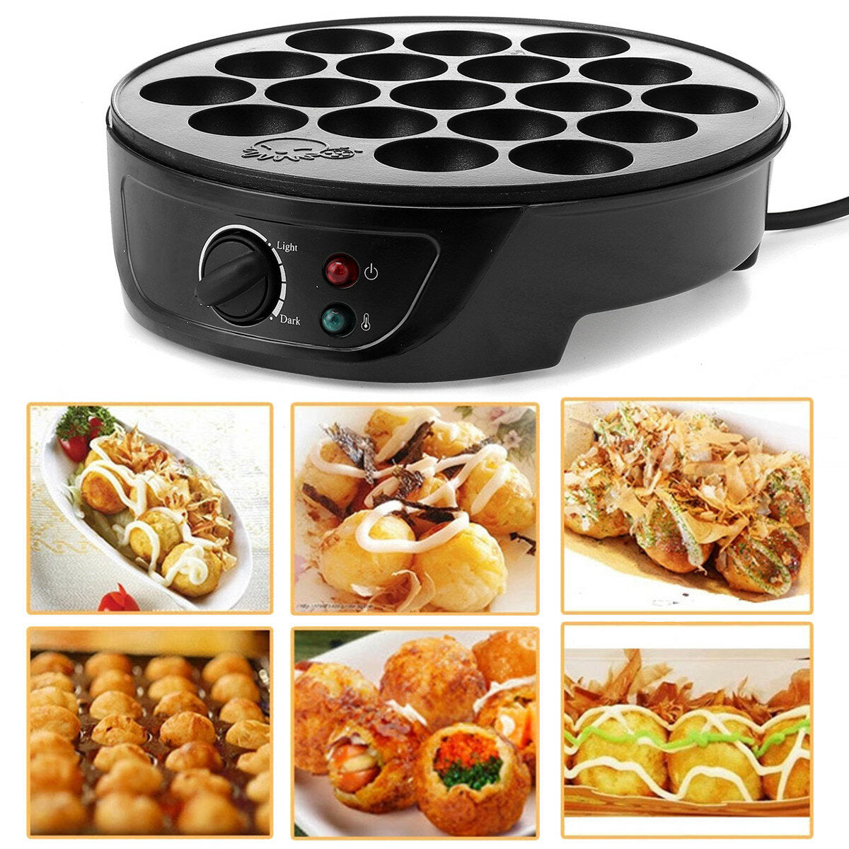 Grill Pan Plate Cooking Octopus Ball Maker Baking 220V 750W 18 Holes
