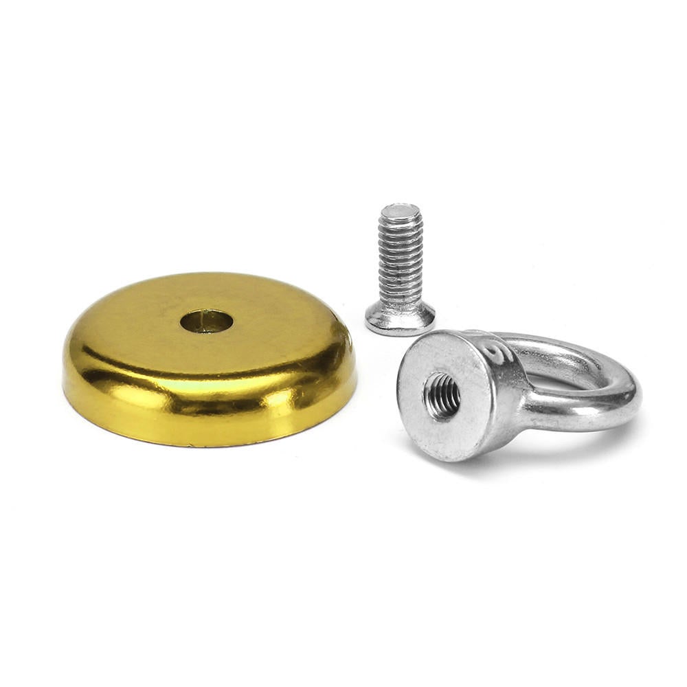 36x30mm 50KG Neodymium Recovery Magnet Red/Yellow/Blue Eyebolt Hook Metal Detector