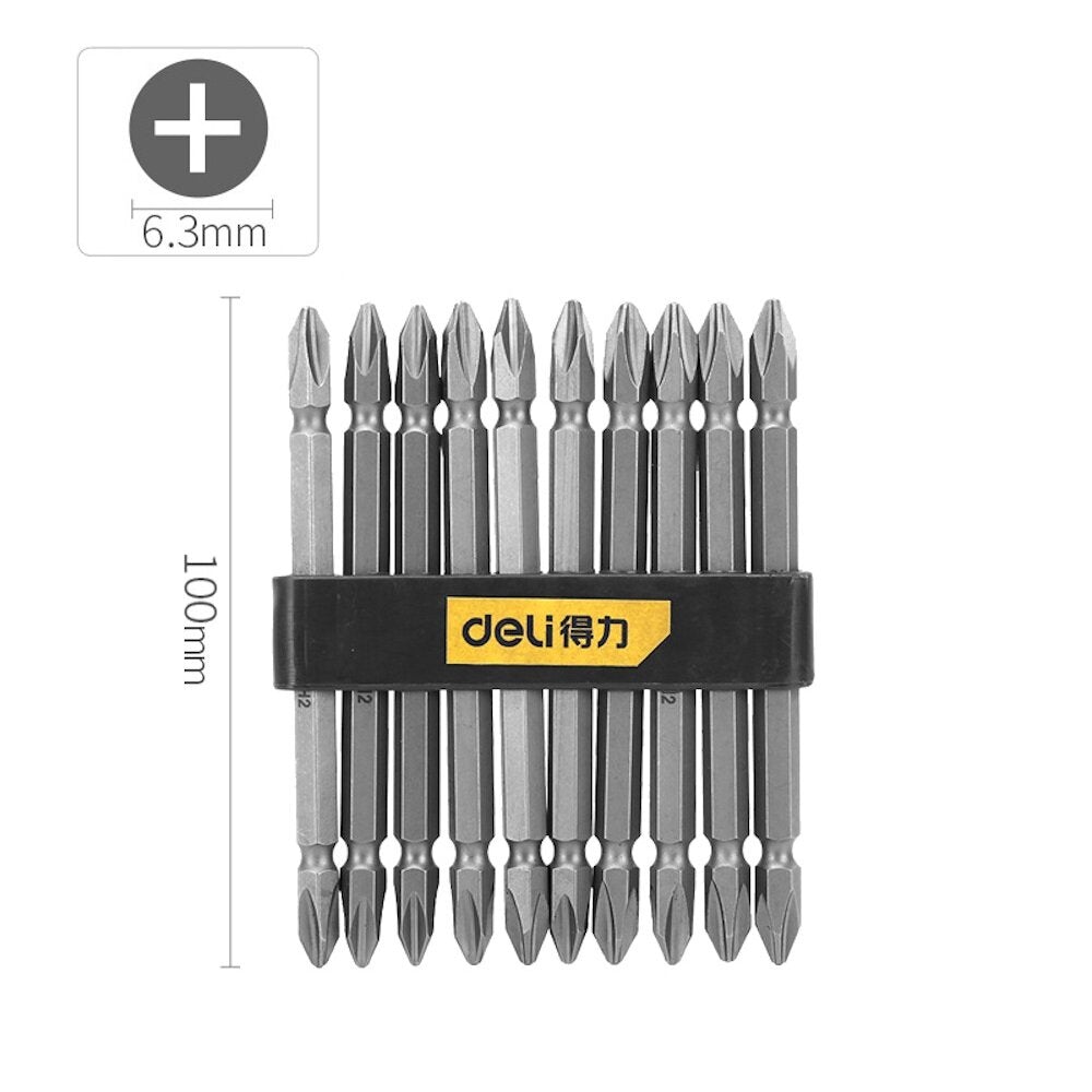 10Pcs 6.3mm Series Screwdriver Bits S2 Alloy Steel Bit With Strong Magnetism