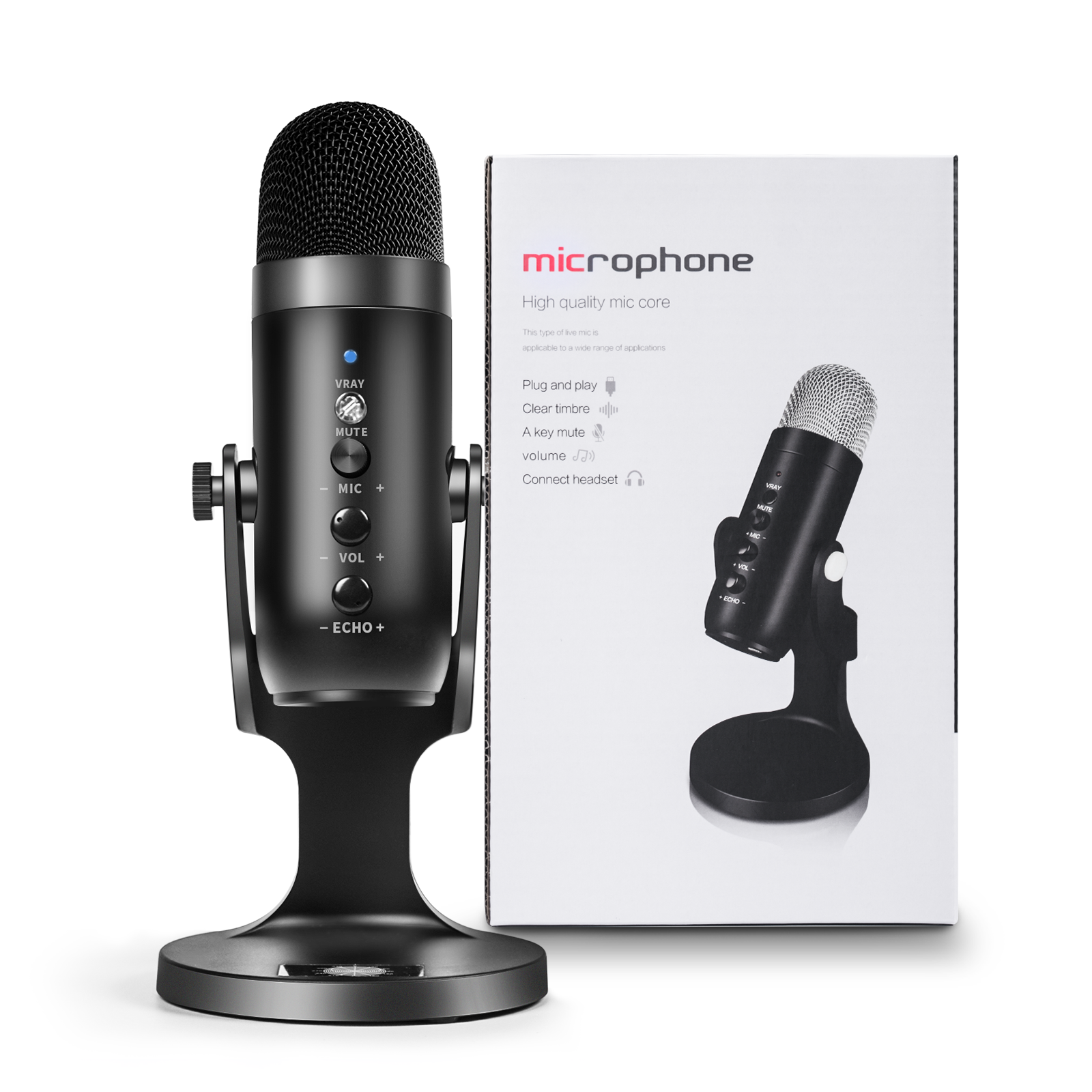 USB Condenser Microphone Gaming Streaming Podcasting Recording for Computer PC
