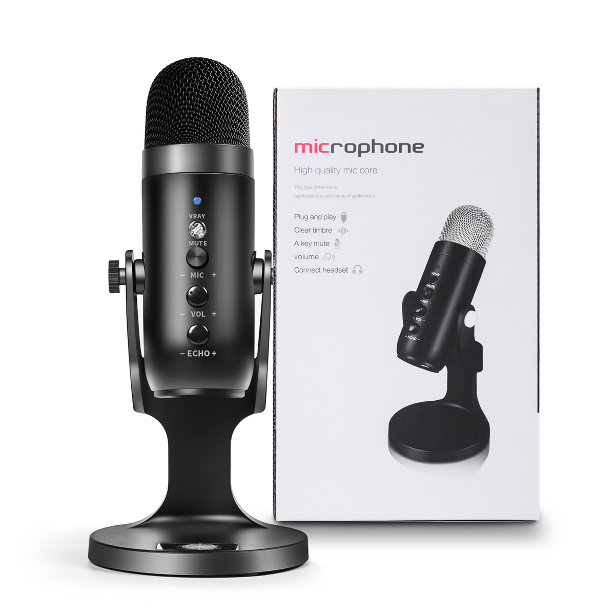 USB Condenser Microphone Gaming Streaming Podcasting Recording for Computer PC