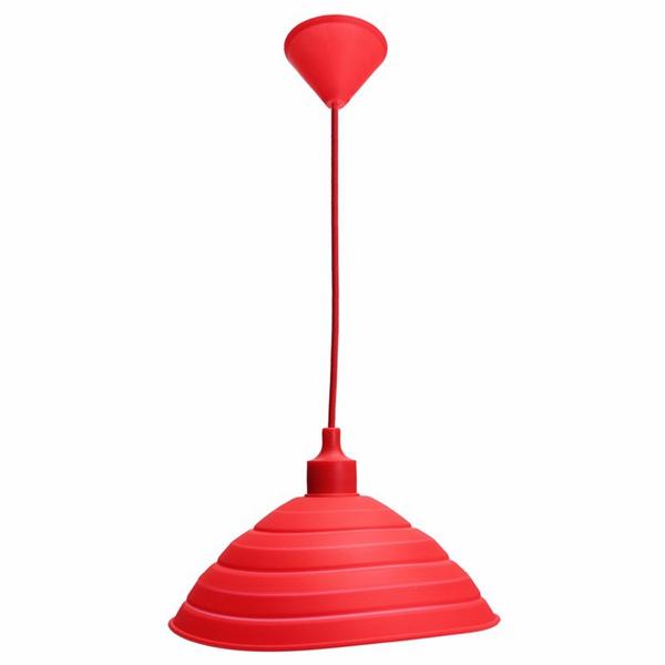 Pendant Lamp Holder Colorful Silicone Folding Lampshade Ceiling Light Socket AC 110-240V