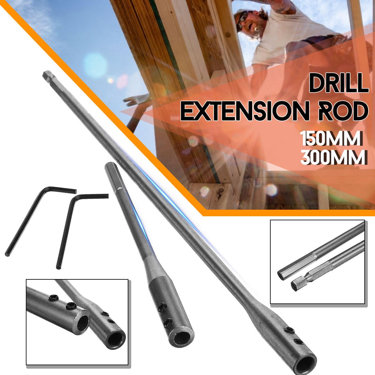 150mm/300mm Drill Extension Rod Hex Shank Socket Head Masonry Bit Holder