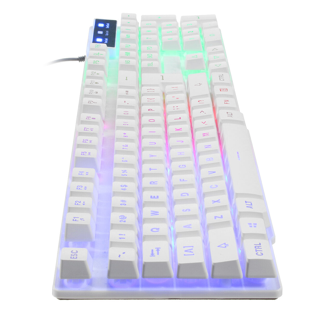 Rainbow Backlight USB Wired Gaming Keyboard 2400DPI LED Mouse Combo with Mouse Pad