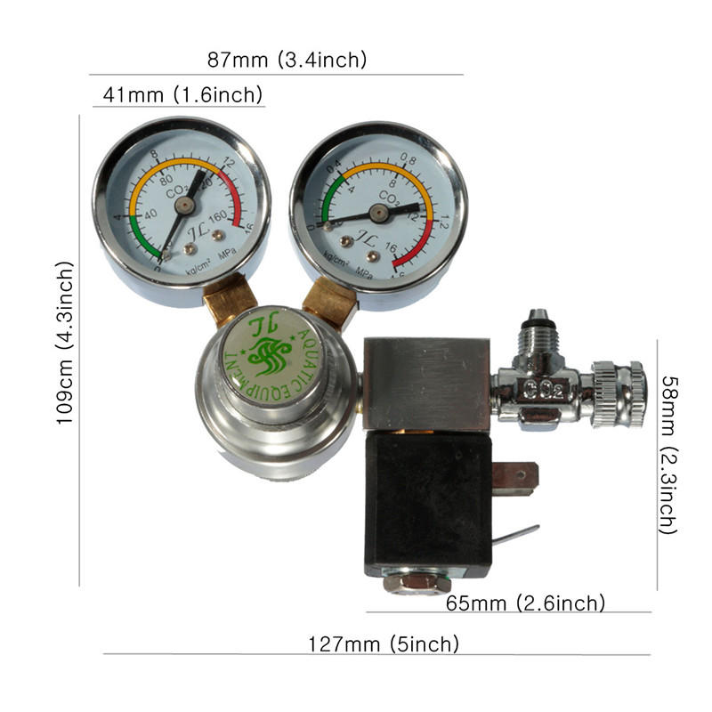 Co2 Regulator Magnetic Solenoid Two Gauge Bubble Counter Planted Aquarium