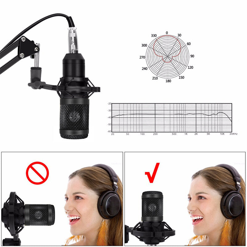 Desktop Microphone Stand Upgraded Adjustable Table Mic Stand with Mic Clip