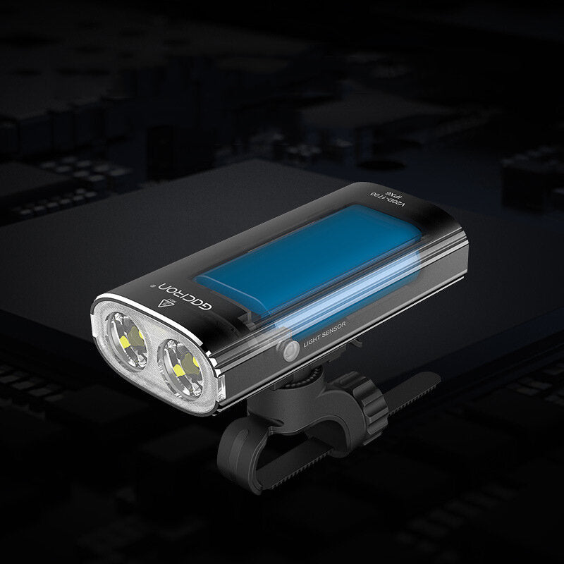 1600Lm Bike Headlight 2-in-1 Mount Holder Bicycle Flashlight 5 Modes Adjustable USB Charging 5000mAh Competition Grade Bike Light Outdoor Cycling