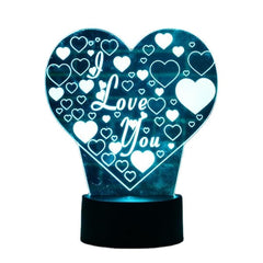 LED 3D Colorful I Love You Night Light Remote Control Touch Sensor Desktop Lamp