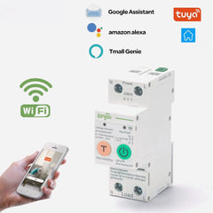 Single Phase WIFI Smart Energy 63A Meter Kwh Metering Monitoring Circuit Breaker Timer Relay with Leakage Protection