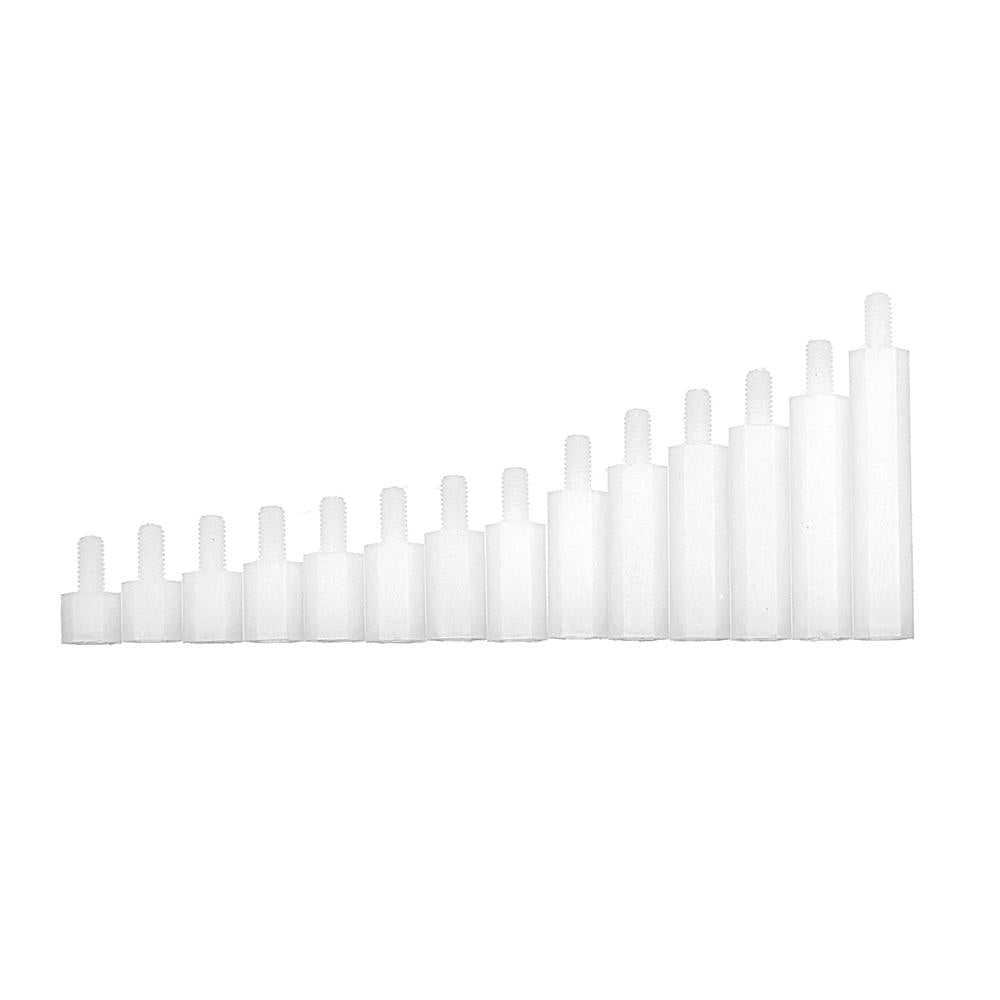 M3NH15 140Pcs M3 Nylon Hex Screw Black/White Female to Male PCB Standoff Column Set