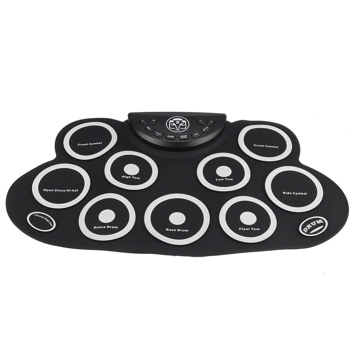 Electric Drum 9 Drum Pads Silicone Plastic Pad w/ Foot Pedals Drumsticks USB 5V