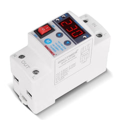 Din Rail Adjust Reconnect Over and Under Voltage Protector Relay Protective Overvoltage Protection ON/OFF Rocker Switch,220V