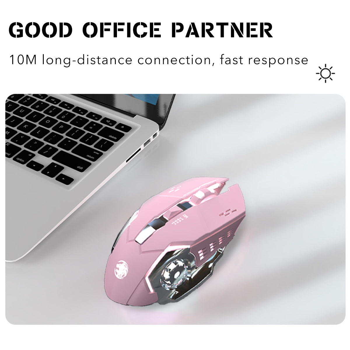 2.4 GHz Wireless Mouse 1600DPI Rechargeable Breathing LED Light Optical Mice with USB Receiver for PC Laptop Desktop