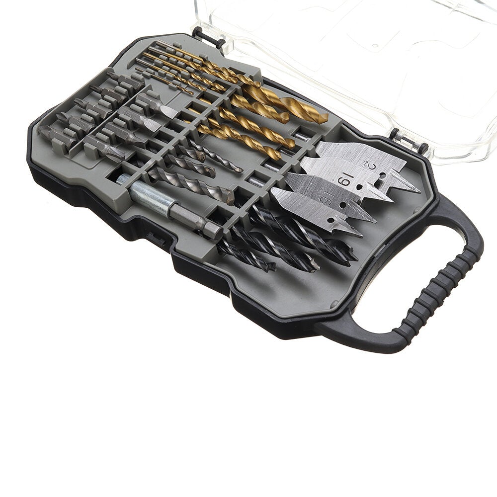 31Pcs Titanium Coated Hole Saw Cutting Set 1/4 Inch Hex Shank Magnetic Connecting Rod Screwdriver Bits