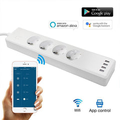 Smart Wireless WiFi EU Power Socket European Standard Voice Control Work with Amazon Alexa