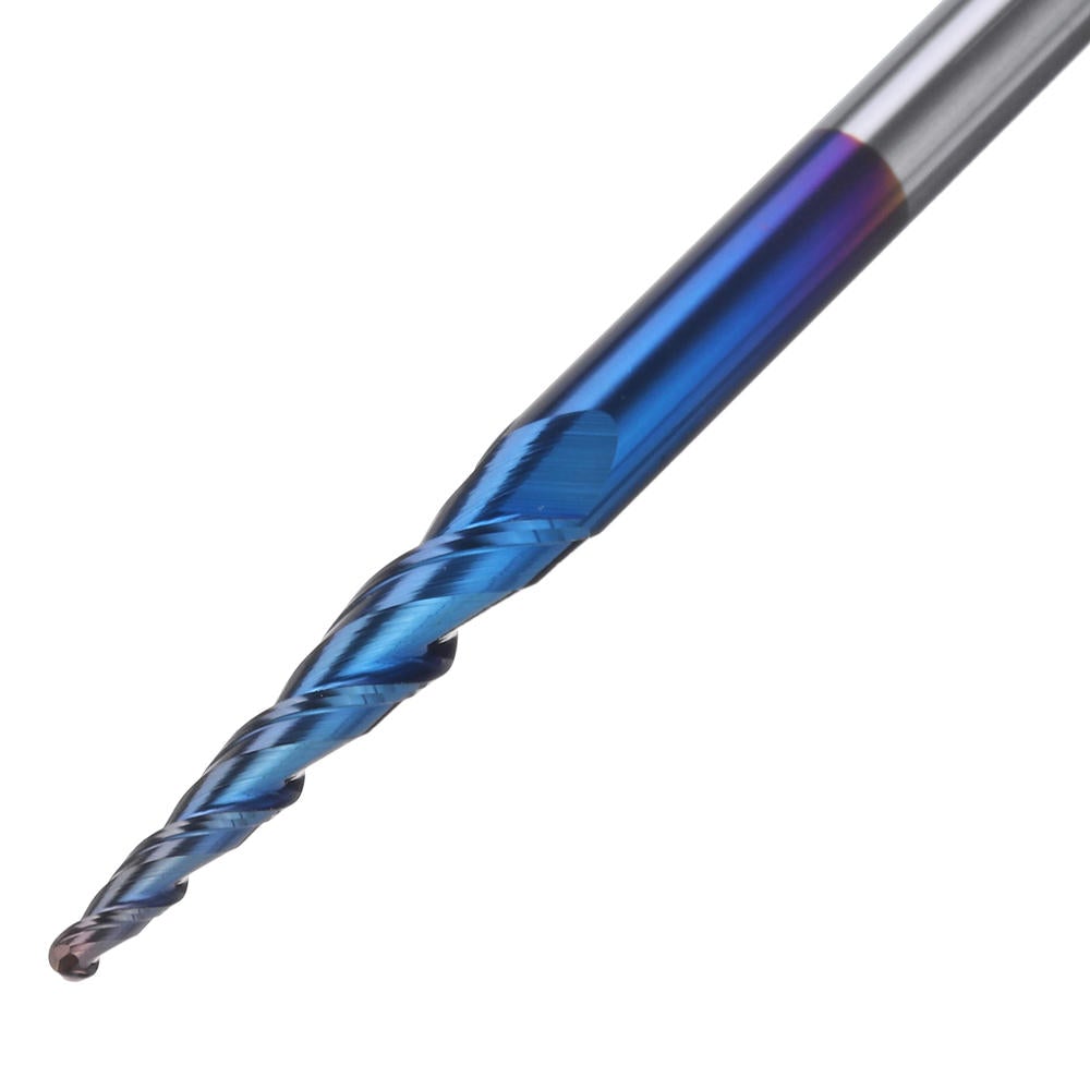 NACO-blue R0.25/ R0.5/ R0.75/ R1.0 *20*D6*50 2 Flutes Ball Nose Milling Cutter