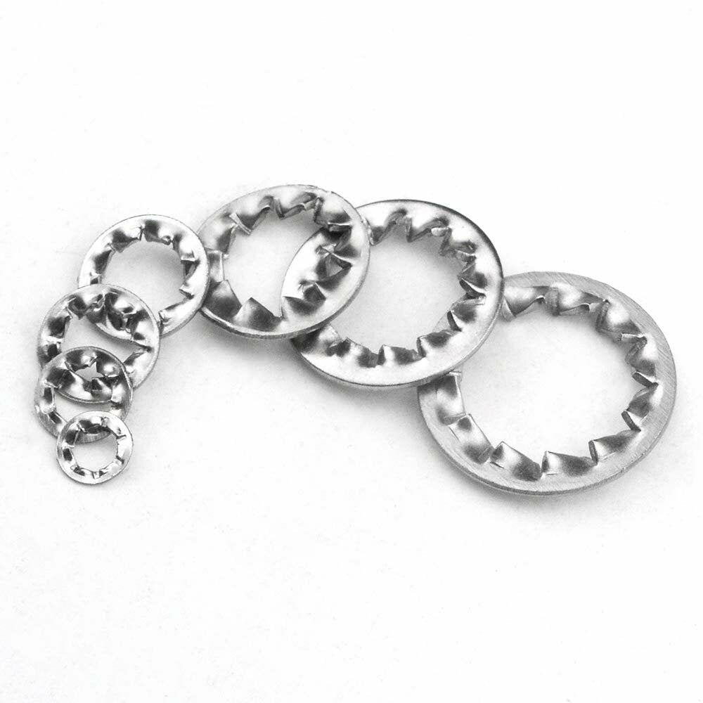 390Pcs 304 Stainless Steel Internal Tooth Lock Washers Anti-loosening Washer M3-M12 Assortment Kit