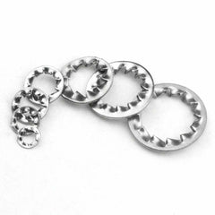 390Pcs 304 Stainless Steel Internal Tooth Lock Washers Anti-loosening Washer M3-M12 Assortment Kit