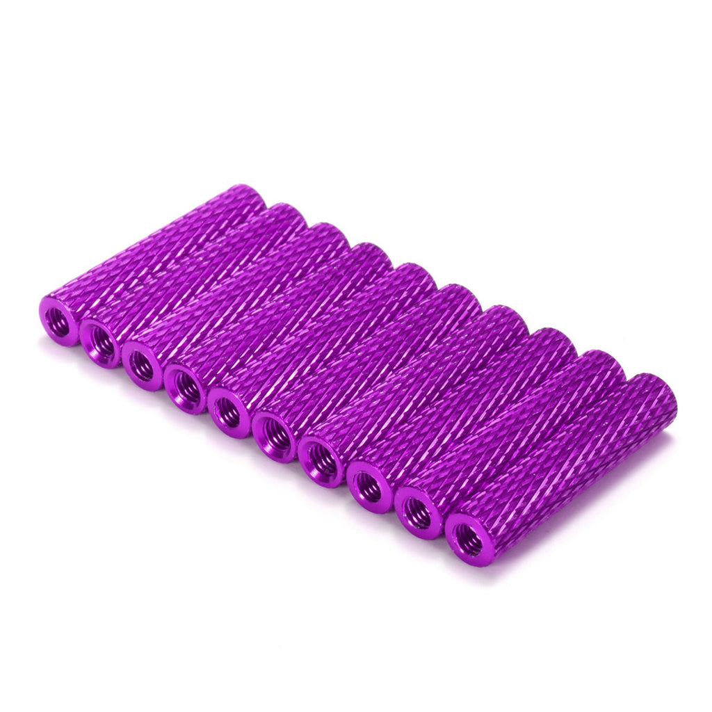M3AS17 50Pcs M3 25mm Knurled Standoff Aluminum Alloy Anodized Spacer