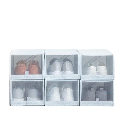 2PCS Shoe Storage Box Save Space Tidy Foldable Shoe Organiser Box Storage Baskets