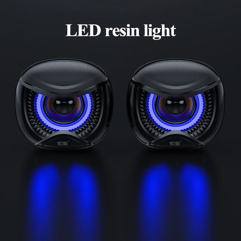 Mini Computer Speaker USB Wired Bluetooth Loudspeakers Speakers 4D Stereo Sound Surround Soundbox for PC Laptop Notebook
