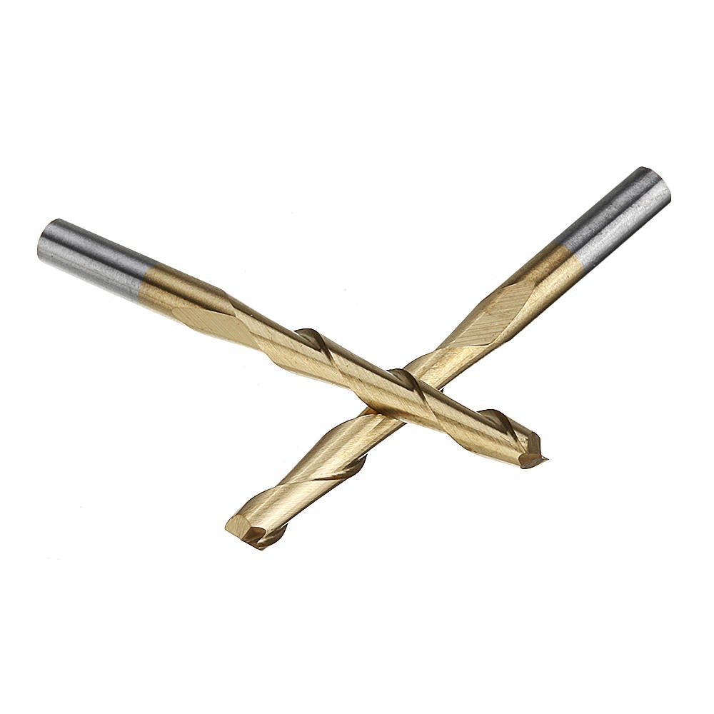 10pcs 3.175mm Shank Titanium Coated Spiral Flat End Milling Cutter Two Flute CNC
