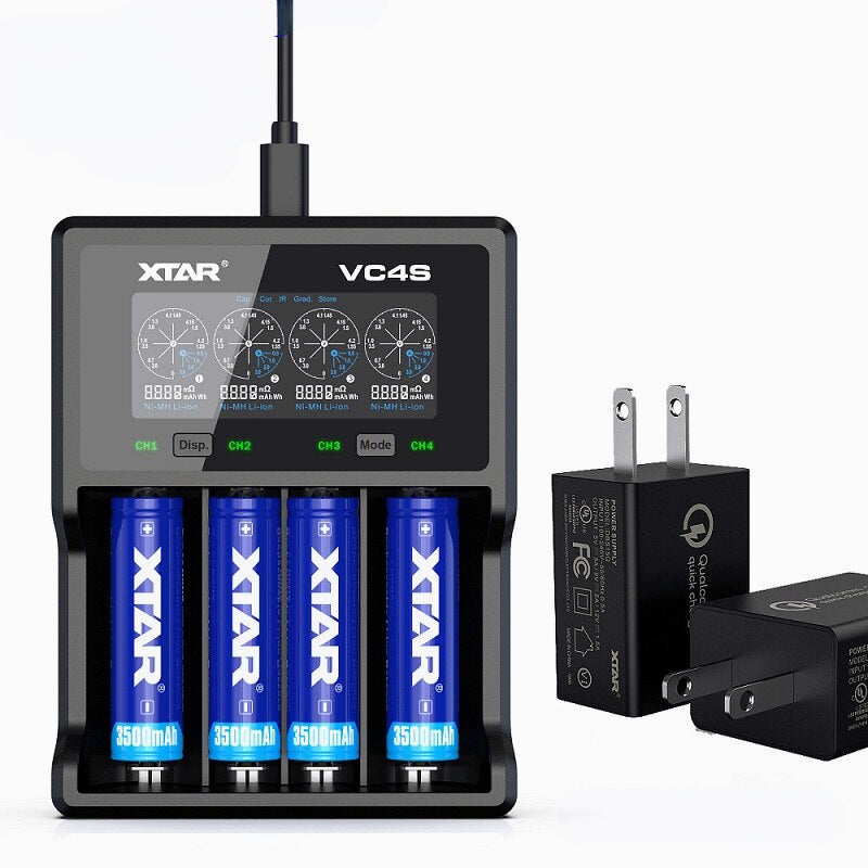 Quick Charger Battery Charger For 18650 26650 21700 18350 AAA AA Rechargeable Batteries 3.7V 1.2V NiMH Battery