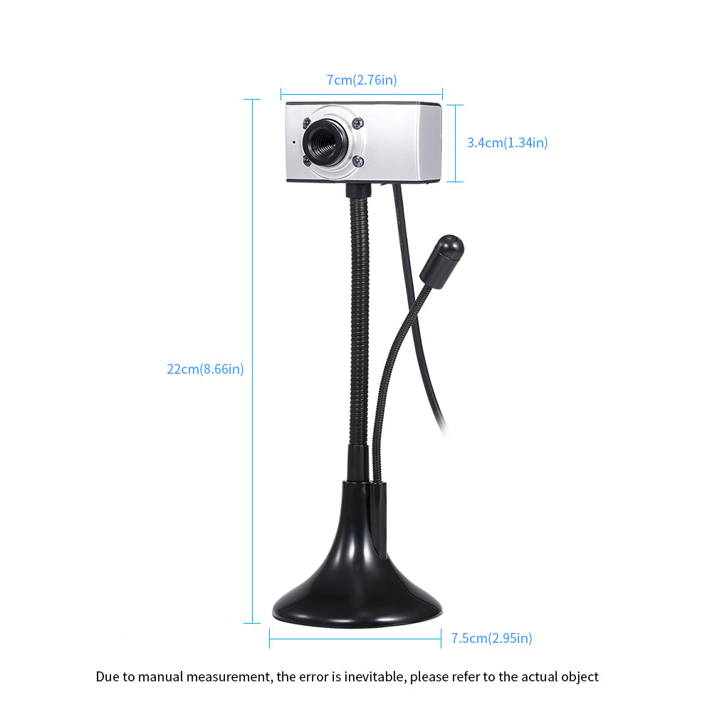480P HD Webcam CMOS USB 2.0 Wired Drive-free Computer Web Camera Built-in Microphone Camera for Desktop Computer Notebook PC