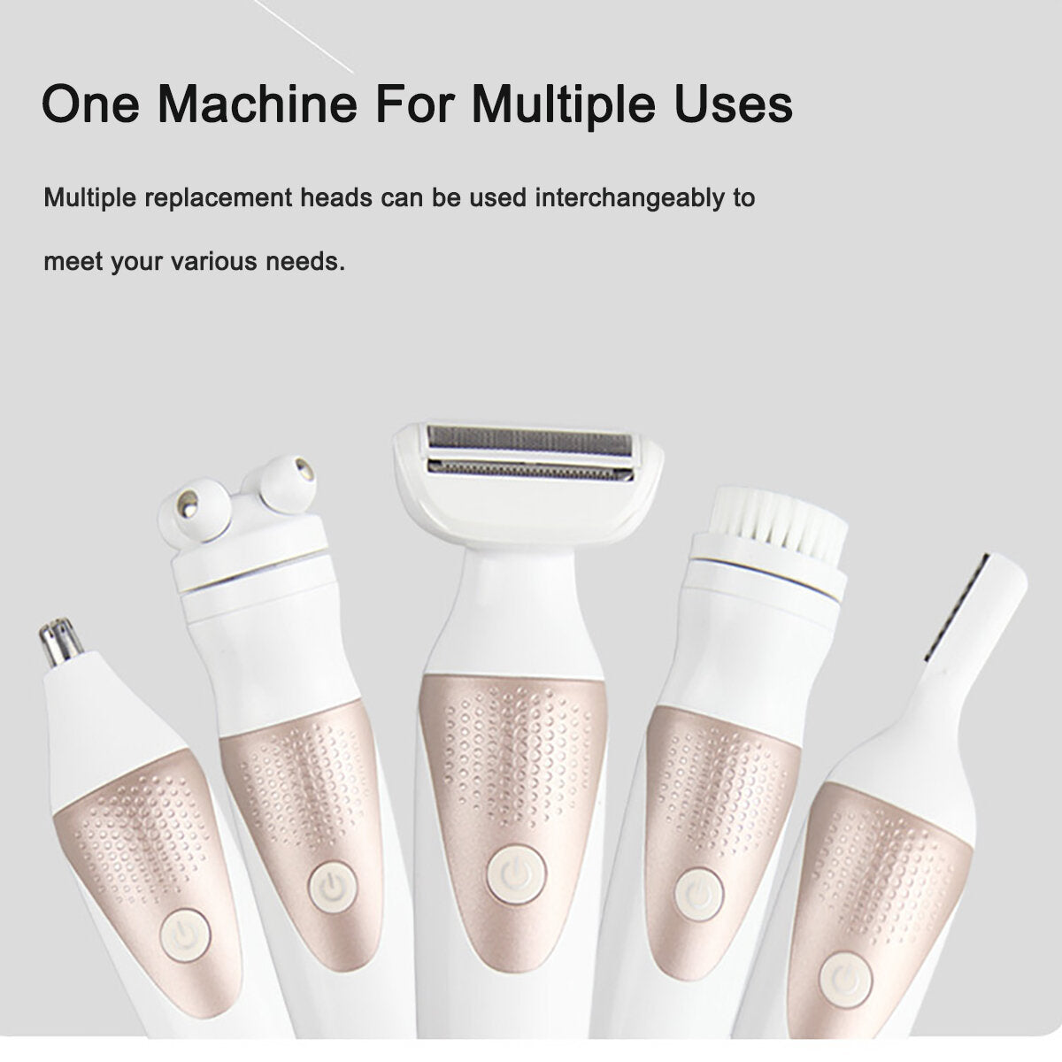 5 in 1 Pro Electric Facial Nose Eyebrow Hair Remover Women Painless Epilator Shaver