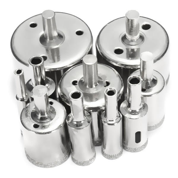 10pcs Diamond Hole Saw Set Tile Ceramic Glass Porcelain Marble 8mm-50mm Drill Bit