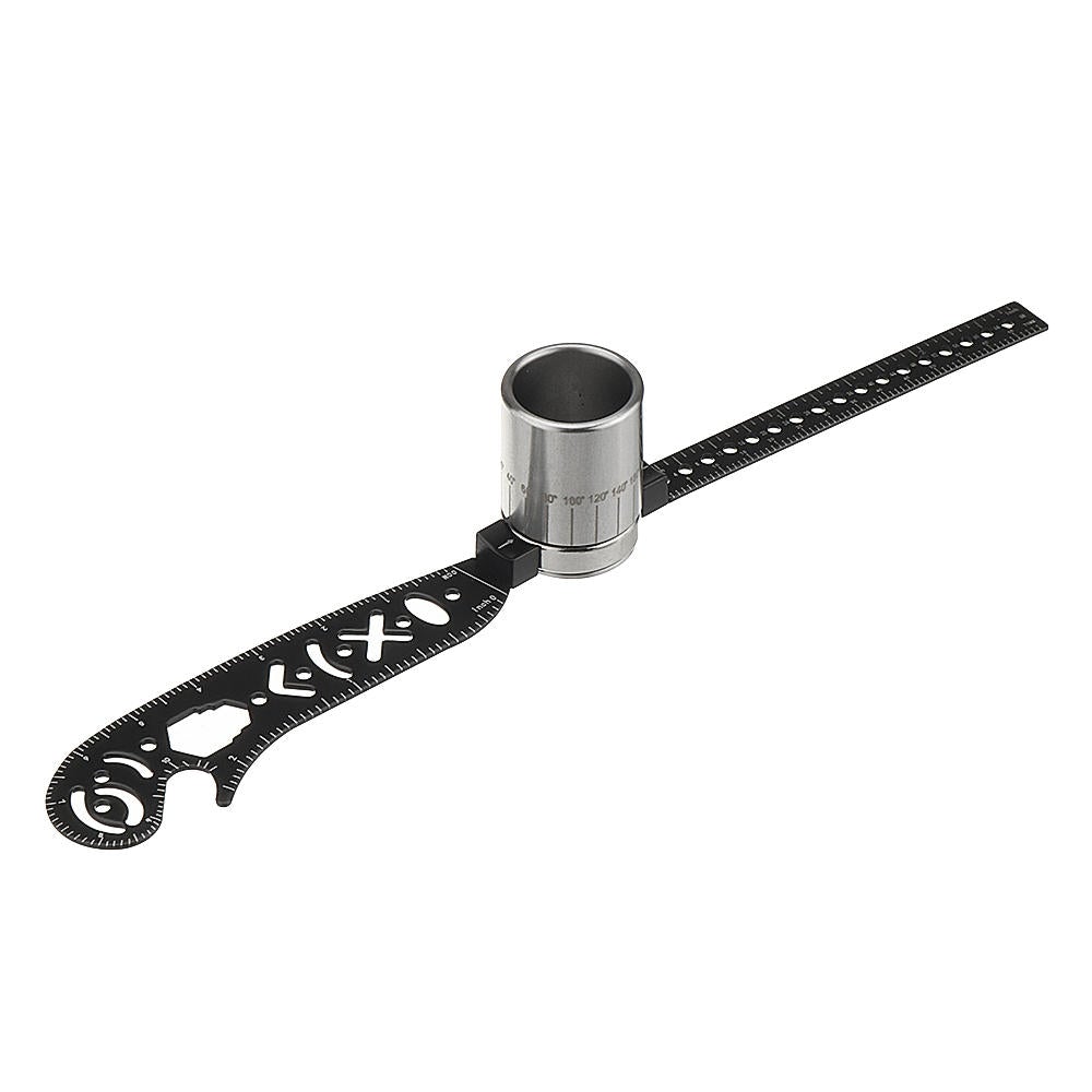 Multi-funtional Drawing Curved Metallic Ruler Mini Compass Protractor Combo Circles Drawing Patterns