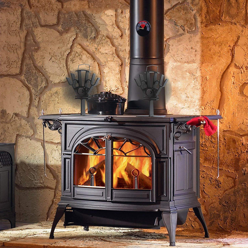 8.8inch 4 Blades Fireplace Fan Wood Burner Stove Thermal Heat Power Fan