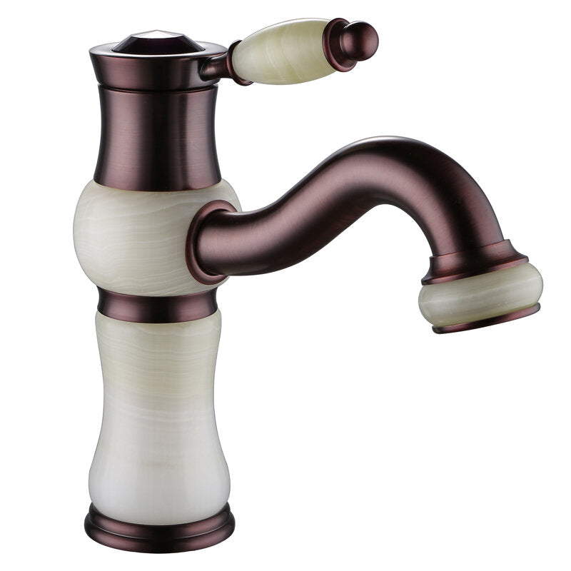 Antique Copper Bathroom Basin Faucet Tap Hot and Cold Water Single Hole Deck Mount Mixer G1/2