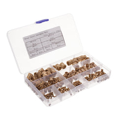 210pcs M2~M10 Metric Threaded Brass Knurl Nuts Round Insert Embedment Nut Assortment Set