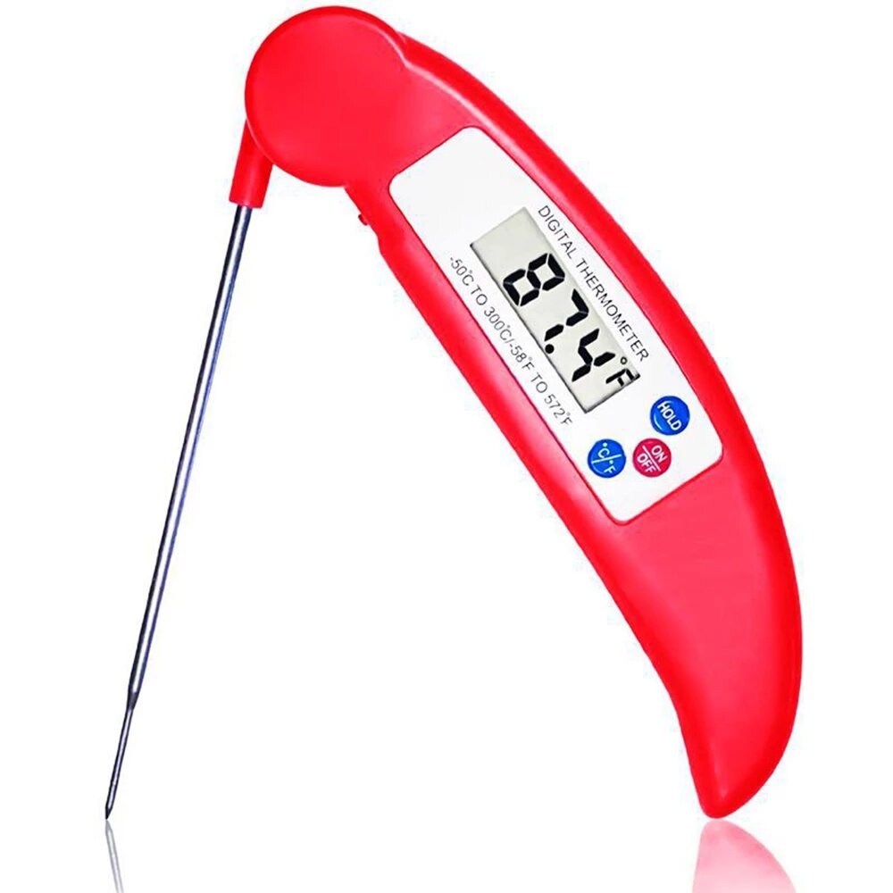 Folding Food Thermometer Quick Temperature Measurement Automatic Shut-Down for BBQ Baking