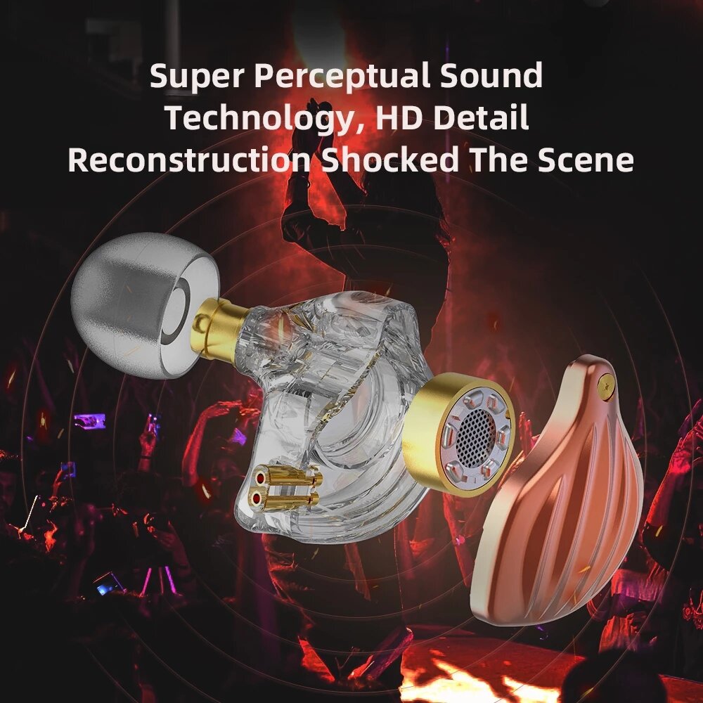 Dynamic In-Ear Earphones Monitor Metal Wired Earphone ENC Noise Cancelling Sport Music Headphones with Detachable Cable