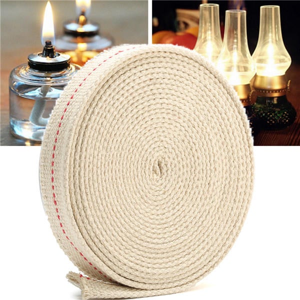 7/8 Inch Flat Cotton Wick 15 Foot Length Wick For Oil Lamps and Lanterns 4.5M