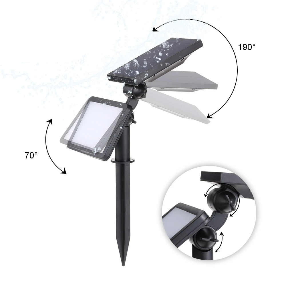 Solar Powered Lawn Lamp Outdoor Wall Light 3W 48LEDs 350LM