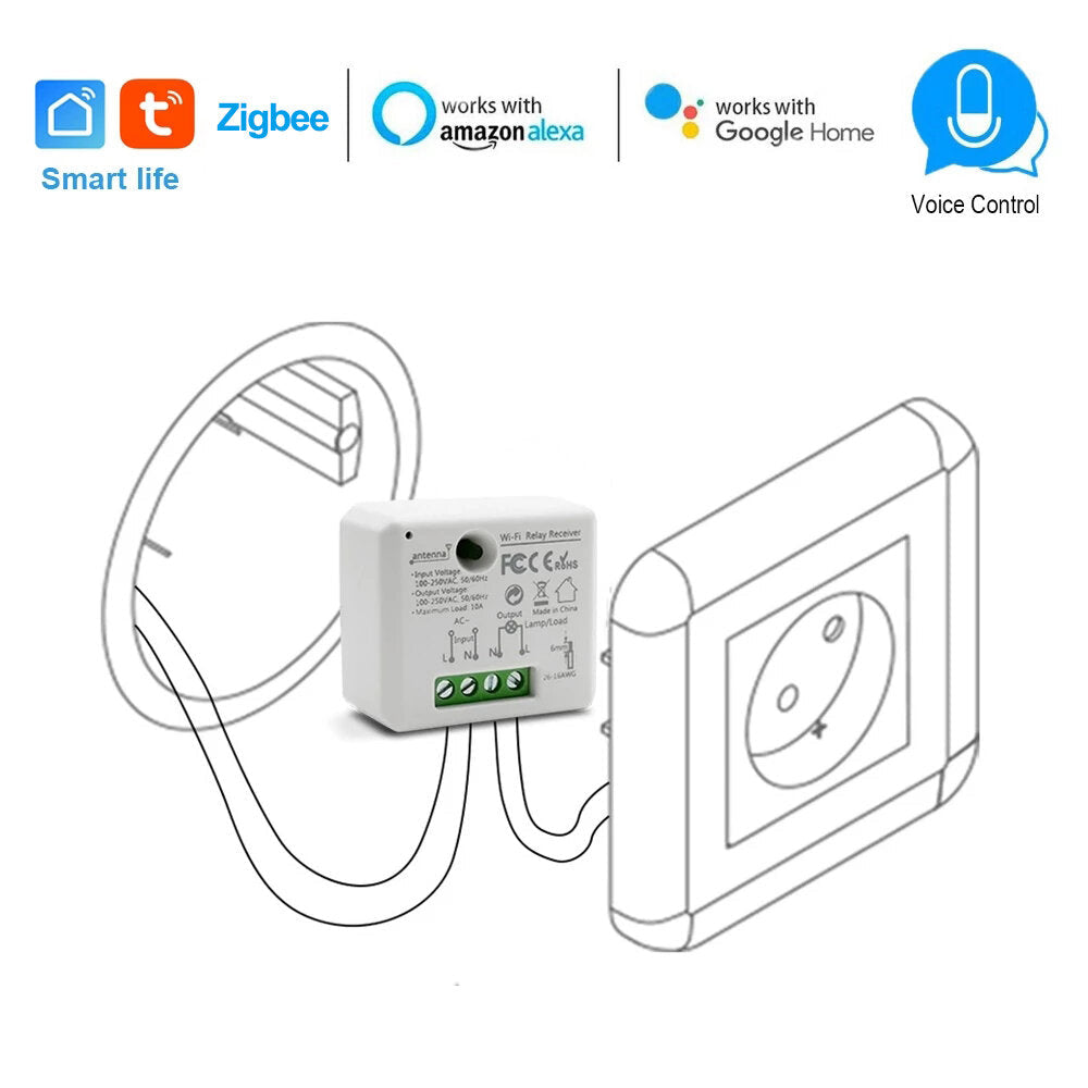 Smart Smart Socket Switch Module 10A 110V 240V 2500W Controller Voice Control Timer Switch Support Alexa Google IFTTT