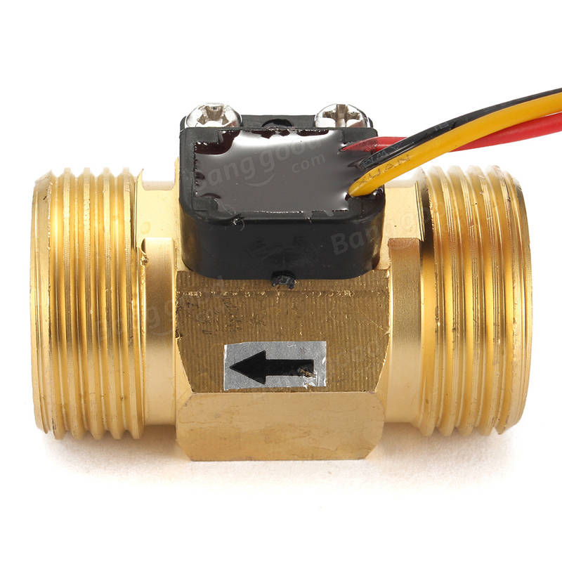 G3/4 Inch Liquid Water Flow Sensor Switch Copper Hall Effect Flow Meter Meter