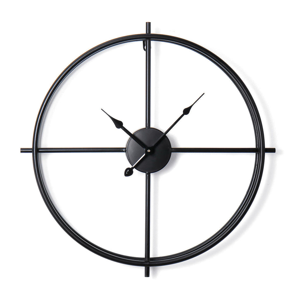 50CM/60CM Double Layer Wall Clock Creative Living Room Round Vintage Wrought Iron Wall Clock