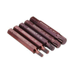 5pcs M5-M12 75mm Magnetic Star Screwdriver Bit S2 Steel 10mm Hex Shank