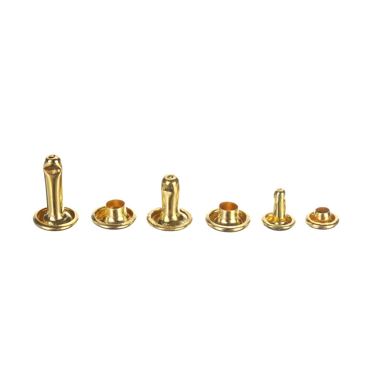 540pcsLeather Craft Tools Kits Double Cap Rivets Tubular Metal Studs w/ Tools
