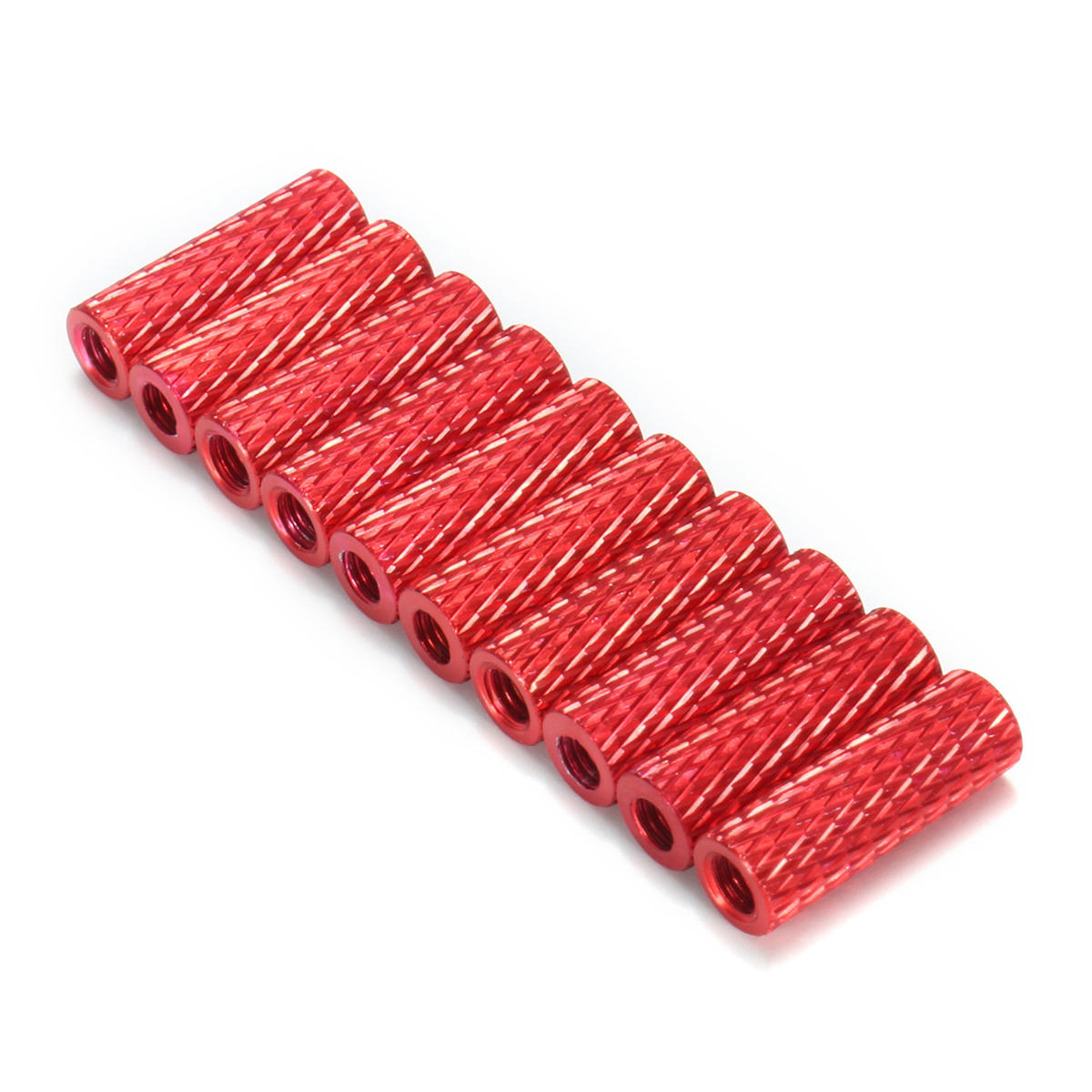 M3AS3 10Pcs M3 15mm Knurled Standoff Aluminum Alloy Anodized Spacer