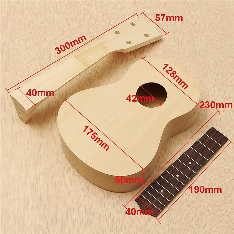 21 Inch Maple wood Hand-assembled Painting Ukulele with Accessories for Ukulele DIY