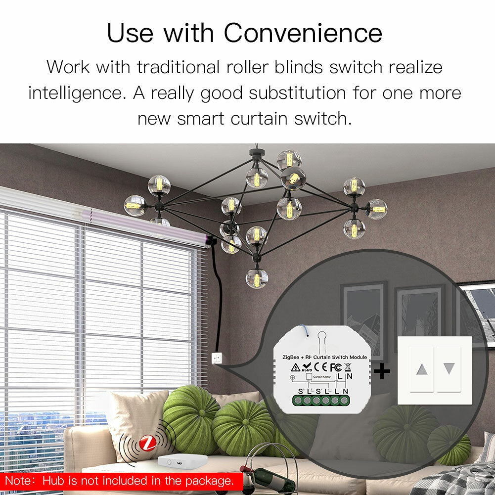 Smart Curtain Switch Module Motorized Roller Shutter Blinds Motor 2MQTT Tuya Smart APP Alexa Google Home