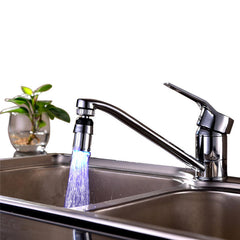 Mrosaa 360 Rotation LED Water Faucet Tap Heads Aerators Temperature Sensor 3 Colors